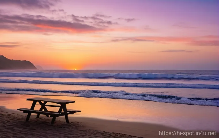 양양 서피비치 서핑포토존 - **Prompt:** A vibrant, sunny day at Yangyang Surf Beach, South Korea. A diverse group of young adult...