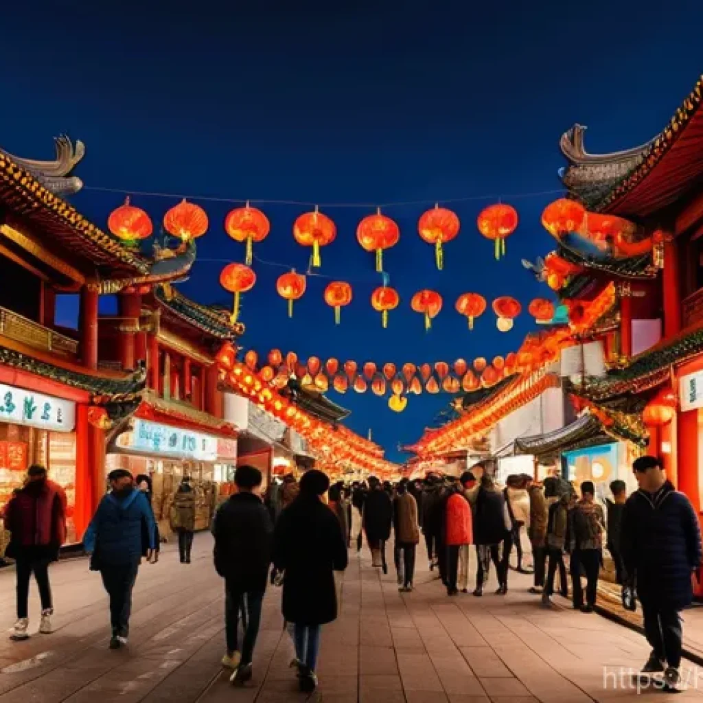 인천 차이나타운 야경 - **Prompt:** A vibrant, bustling night scene in Incheon Chinatown, capturing its magical transformati...