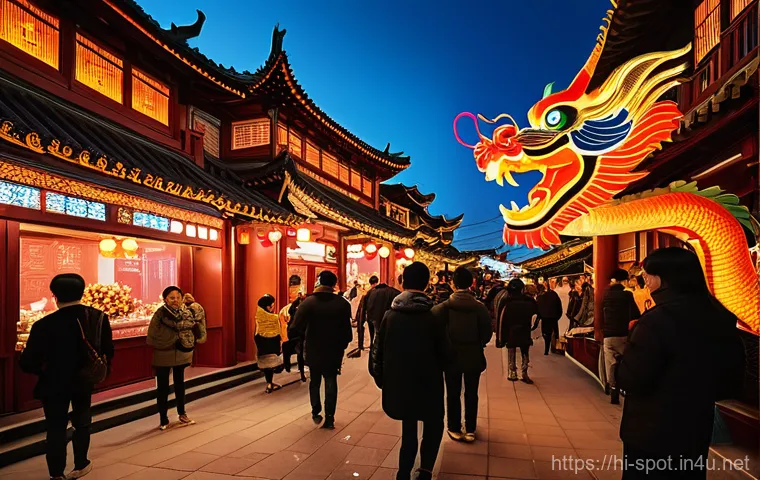 인천 차이나타운 야경 - **Prompt:** A close-up, inviting shot of delicious street food and people enjoying the culinary deli...